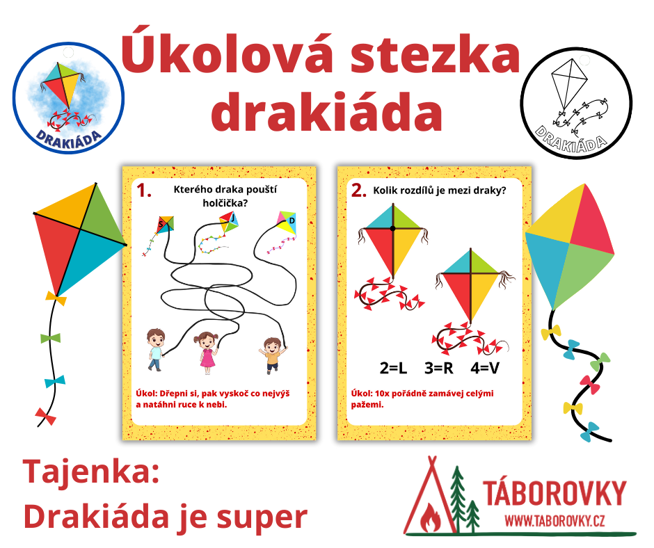 Úkolová stezka drakiáda vhodná pro děti